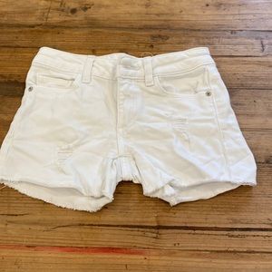 Girls white cut off shorts